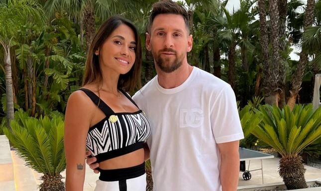 Antonela Roccuzzo and Lionel Messi on GhanaSky.com