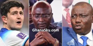 Harry Maguire, Dr Mahamudu Bawumia and Isaac Adongo