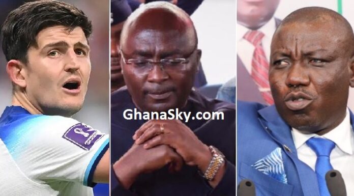 Harry Maguire, Dr Mahamudu Bawumia and Isaac Adongo