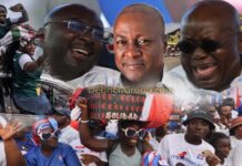 Vice President Mahamudu Bawumia, Ex-President John Mahama, President Nana Akufo-Addo