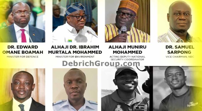Ghana Helicopter Crash, Edward Omane Boamah, Alhaji Ibrahim Murtala Muhammed, Alhaji Muniru Mohammed, Samuel Sarpong, Samuel Aboagye, Peter Bafemi Anala, Ernest Addo Mensah
