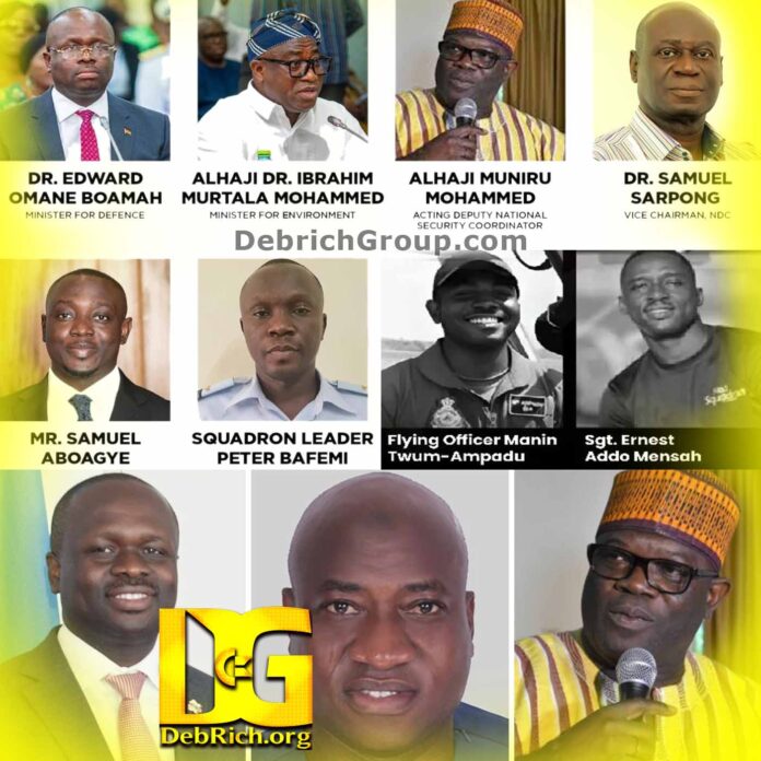 Ghana Helicopter Crash, Edward Omane Boamah, Alhaji Ibrahim Murtala Muhammed, Alhaji Muniru Mohammed, Samuel Sarpong, Samuel Aboagye, Peter Bafemi Anala, Ernest Addo Mensah