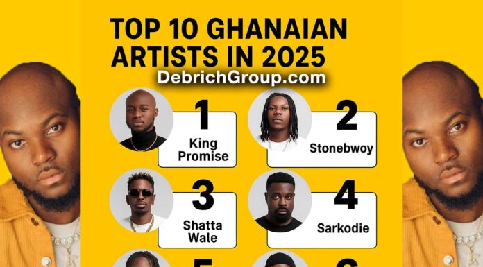 King Promise, Stonebwoy, Shatta Wale, Sarkodie, Black Sherif, Wendy Shay, Gyakie, QueenLet, Kuami Eugene, King Paluta
