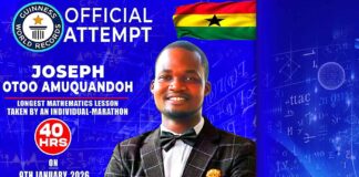 Joseph Otoo Amuquandoh, Maths Guinness World Record Attempt