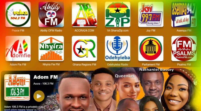 Listen to Ghana Radio Stations, Adom FM, Peace FM, Alpha Hour Live
